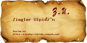 Ziegler Ulpián névjegykártya